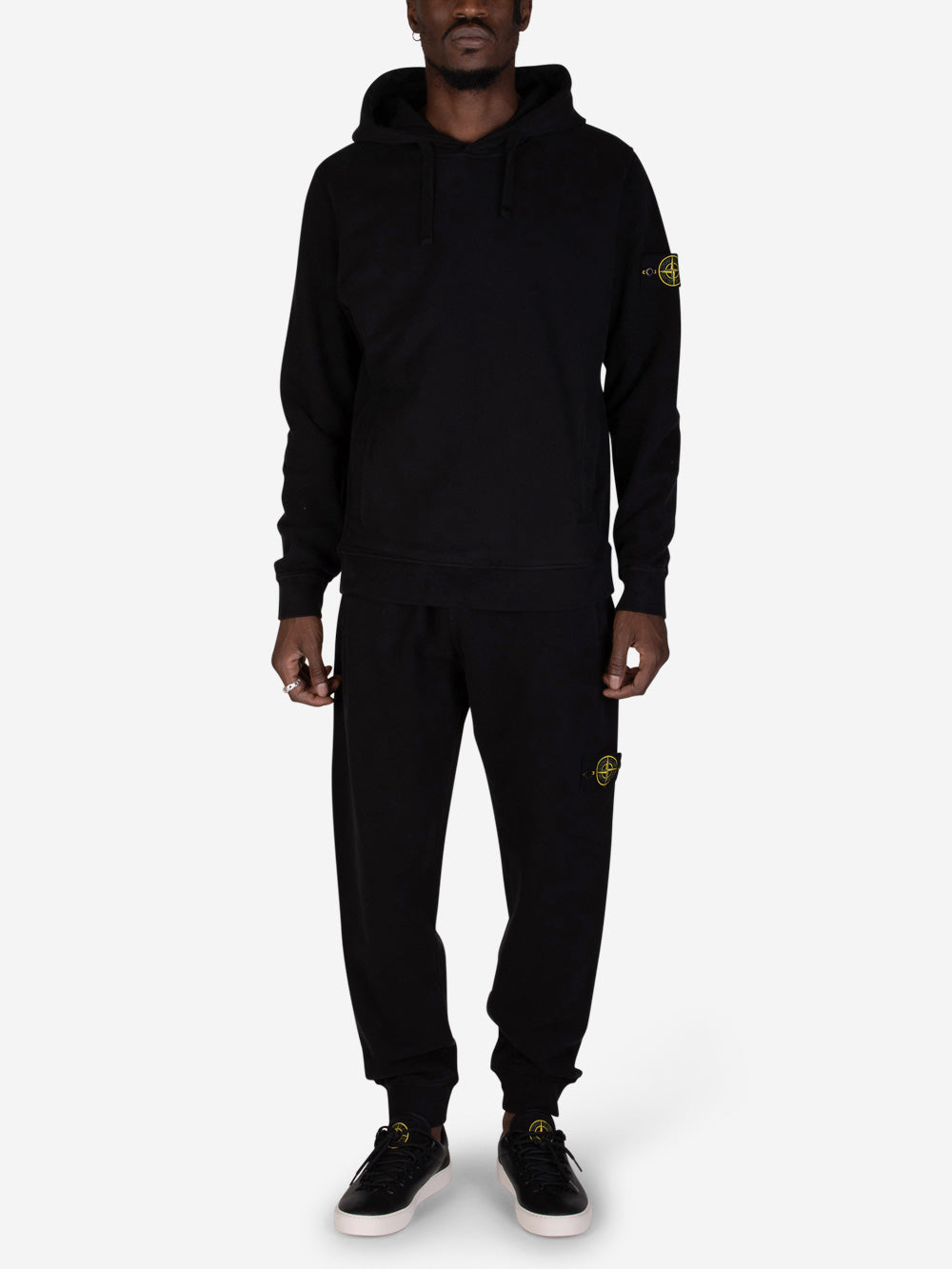 STONE ISLAND Felpa con cappuccio nera Nero Urbanstaroma