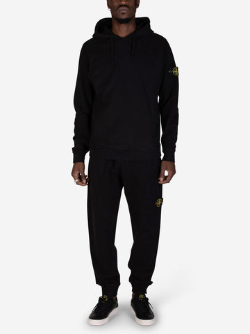 STONE ISLAND Felpa con cappuccio nera Nero