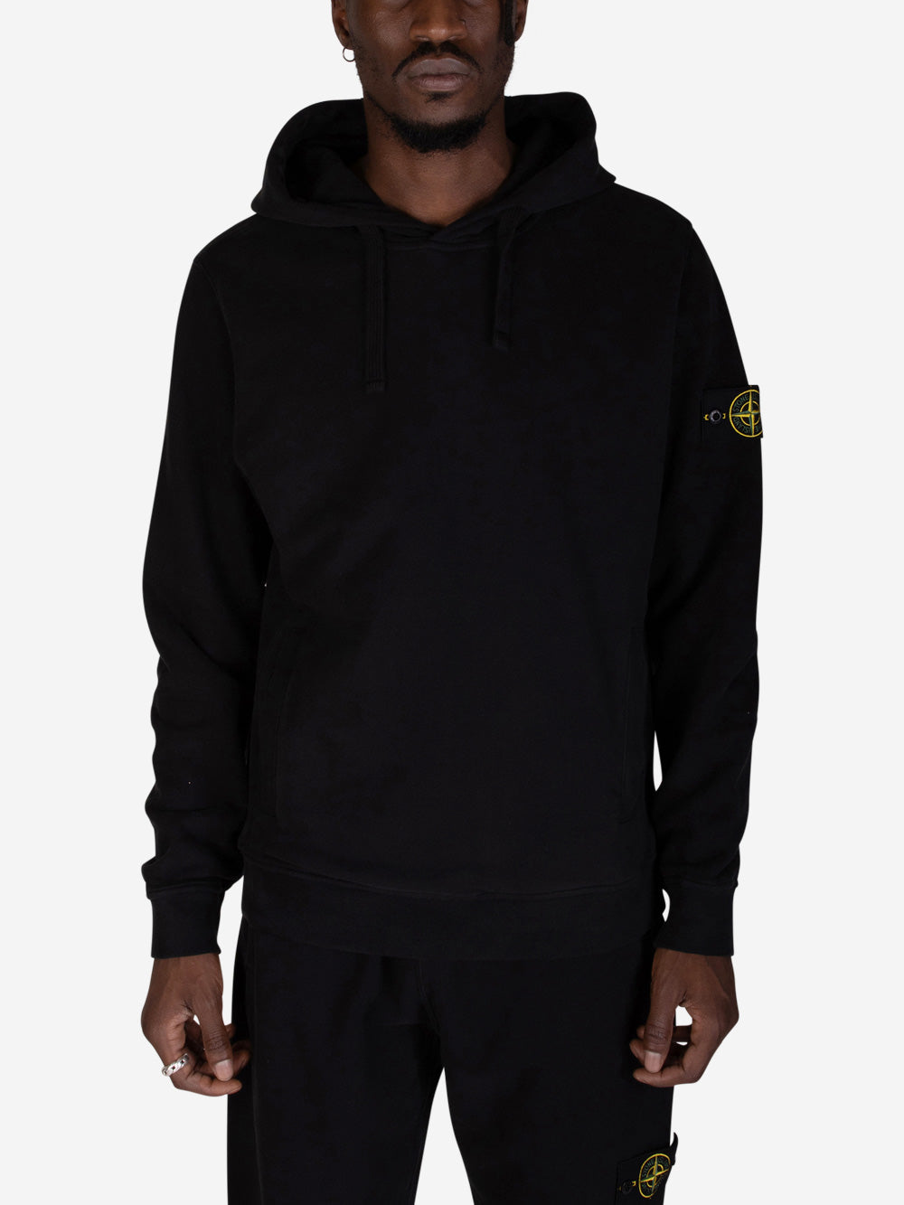 STONE ISLAND Felpa con cappuccio nera Nero Urbanstaroma