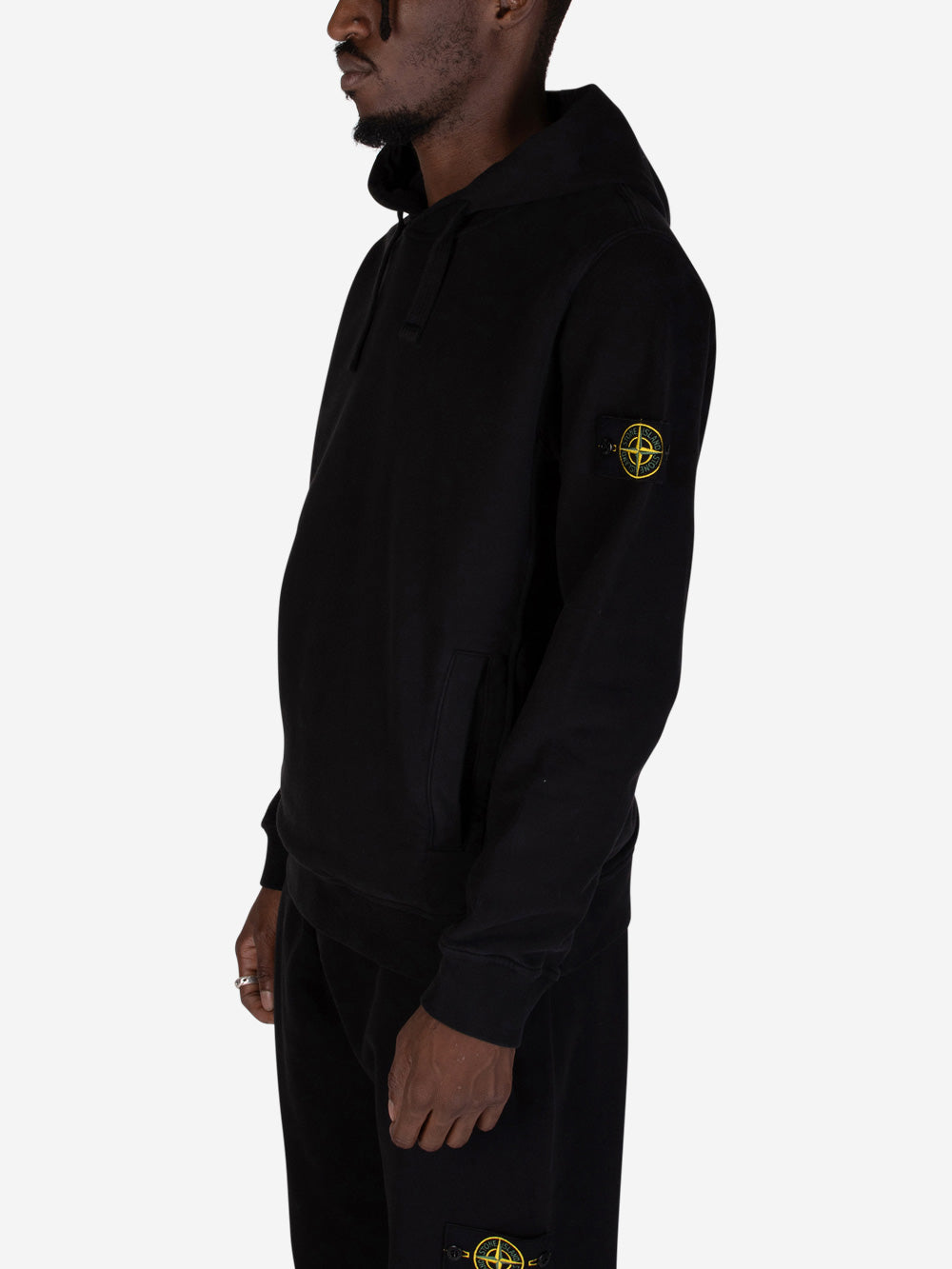 STONE ISLAND Felpa con cappuccio nera Nero Urbanstaroma