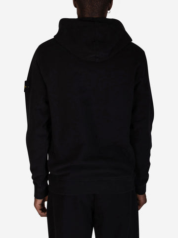 STONE ISLAND Felpa con cappuccio nera Nero