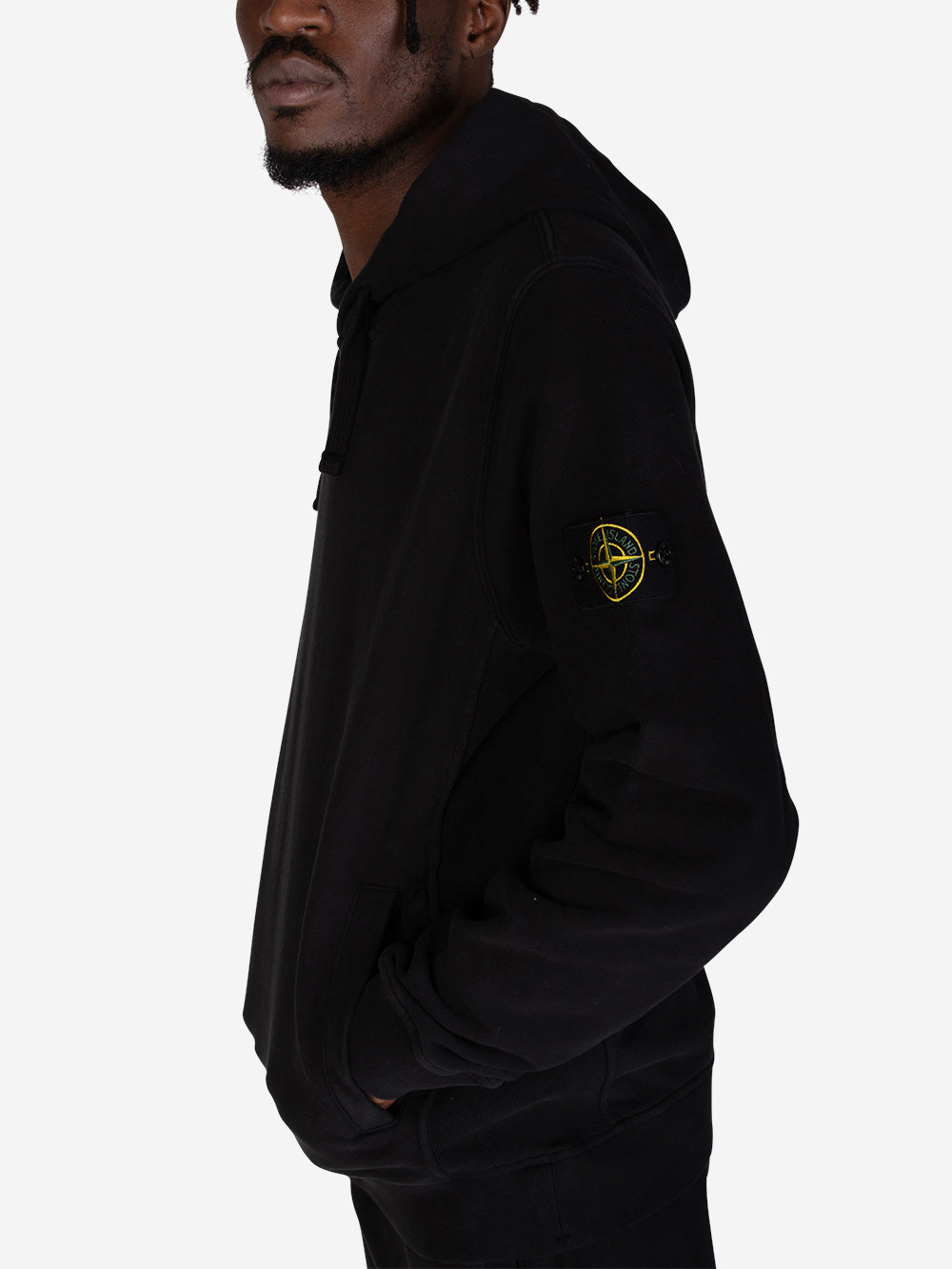 STONE ISLAND Felpa con cappuccio nera Nero Urbanstaroma