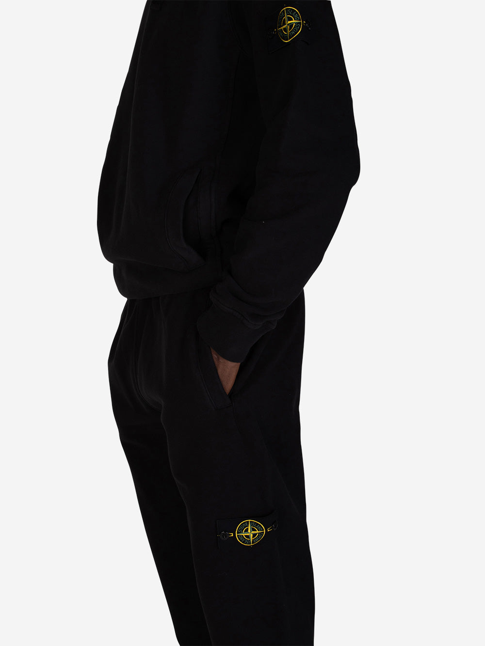 STONE ISLAND Pantalone felpato nero Nero Urbanstaroma