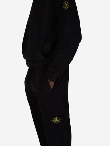 STONE ISLAND Pantalone felpato nero Nero