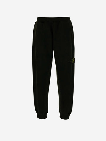 STONE ISLAND Pantalone felpato nero Nero