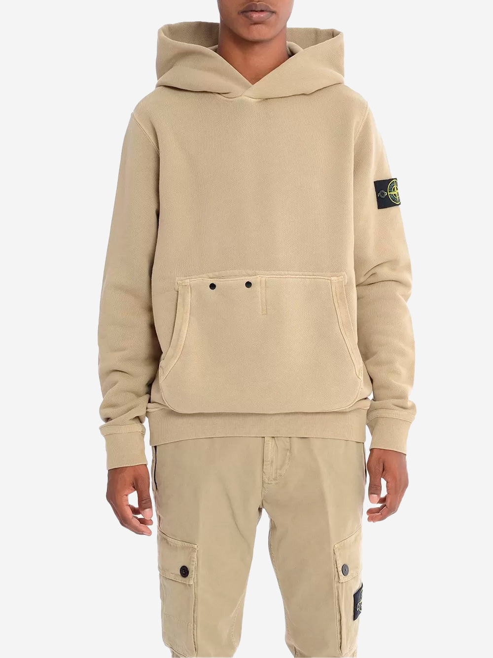 STONE ISLAND Felpa cappuccio beige Biscotto Urbanstaroma