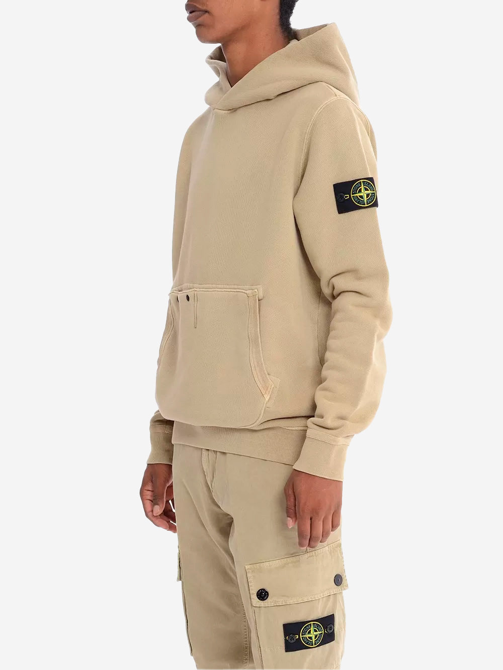 STONE ISLAND Felpa cappuccio beige Biscotto Urbanstaroma