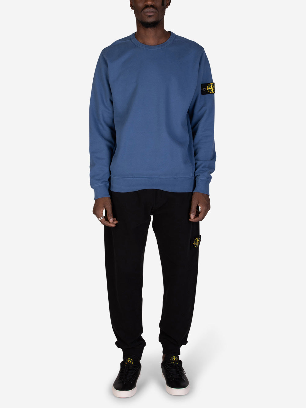 STONE ISLAND Felpa girocollo avio blu Urbanstaroma