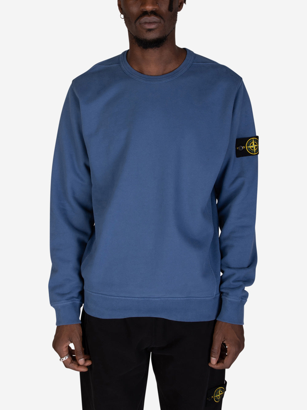 STONE ISLAND Felpa girocollo avio blu Urbanstaroma