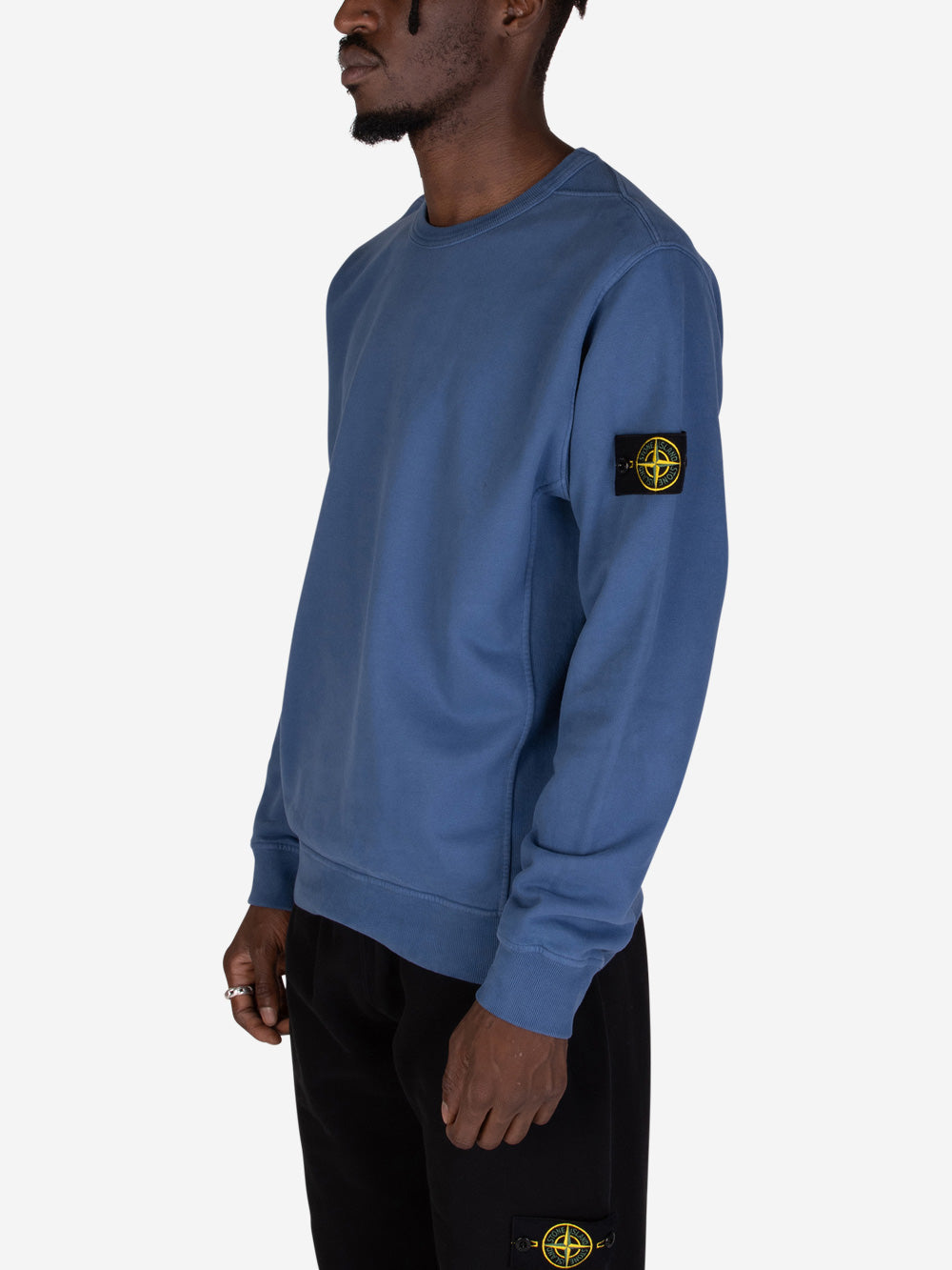 STONE ISLAND Felpa girocollo avio blu Urbanstaroma