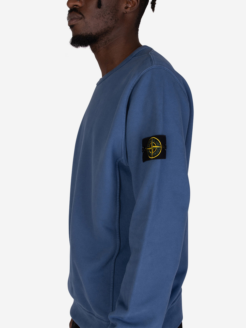 STONE ISLAND Felpa girocollo avio blu Urbanstaroma