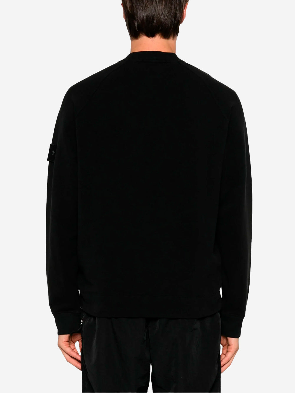 STONE ISLAND Stretch organic cotton fleece Ghost Nero Urbanstaroma