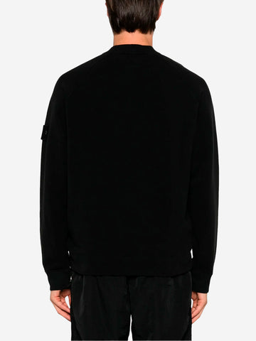 STONE ISLAND Stretch organic cotton fleece Ghost Nero