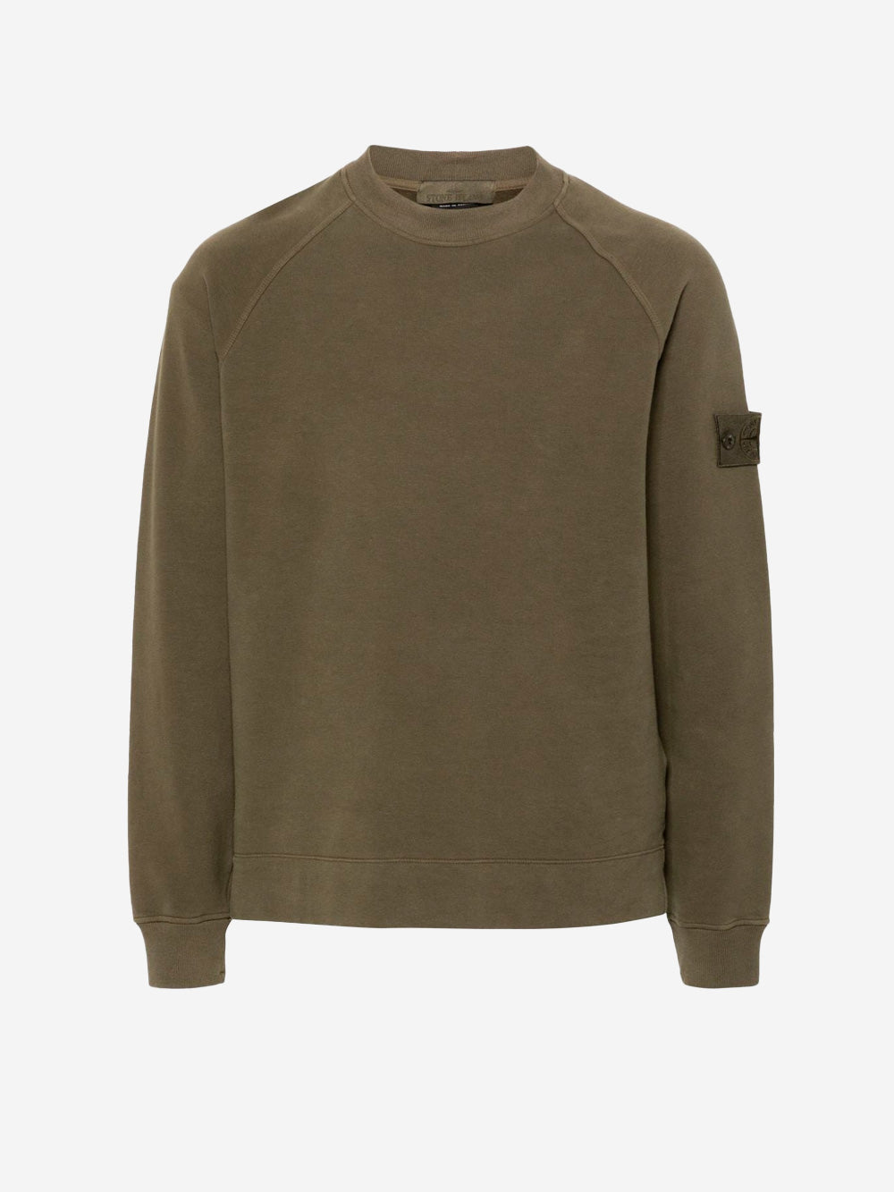 STONE ISLAND Stretch organic cotton fleece Ghost Verde militare Urbanstaroma