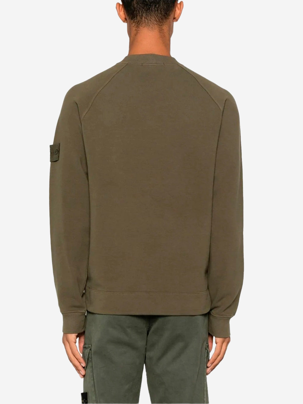 STONE ISLAND Stretch organic cotton fleece Ghost Verde militare Urbanstaroma