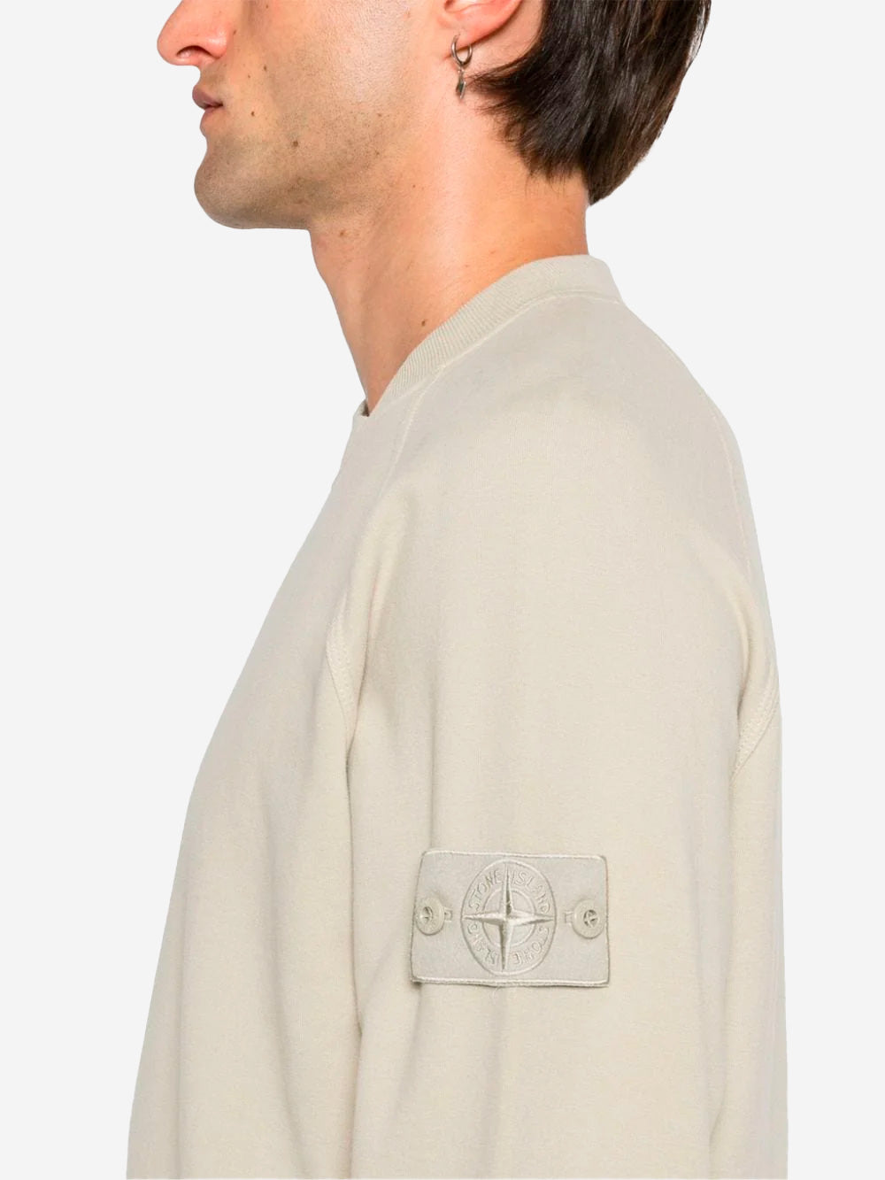 STONE ISLAND Stretch organic cotton fleece Ghost Beige Urbanstaroma