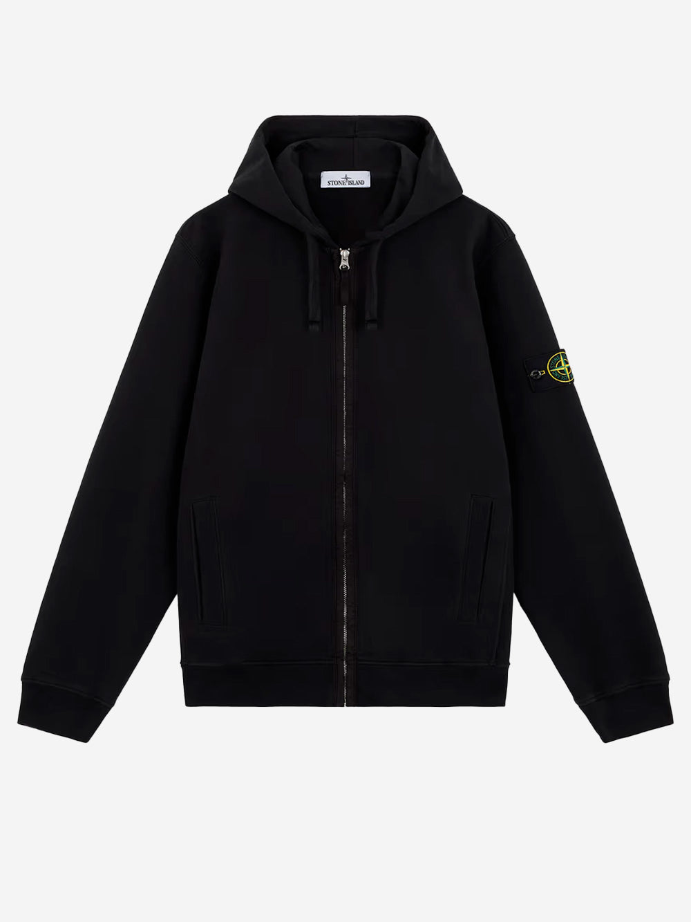 STONE ISLAND Felpa nera full zip con cappuccio Nero Urbanstaroma