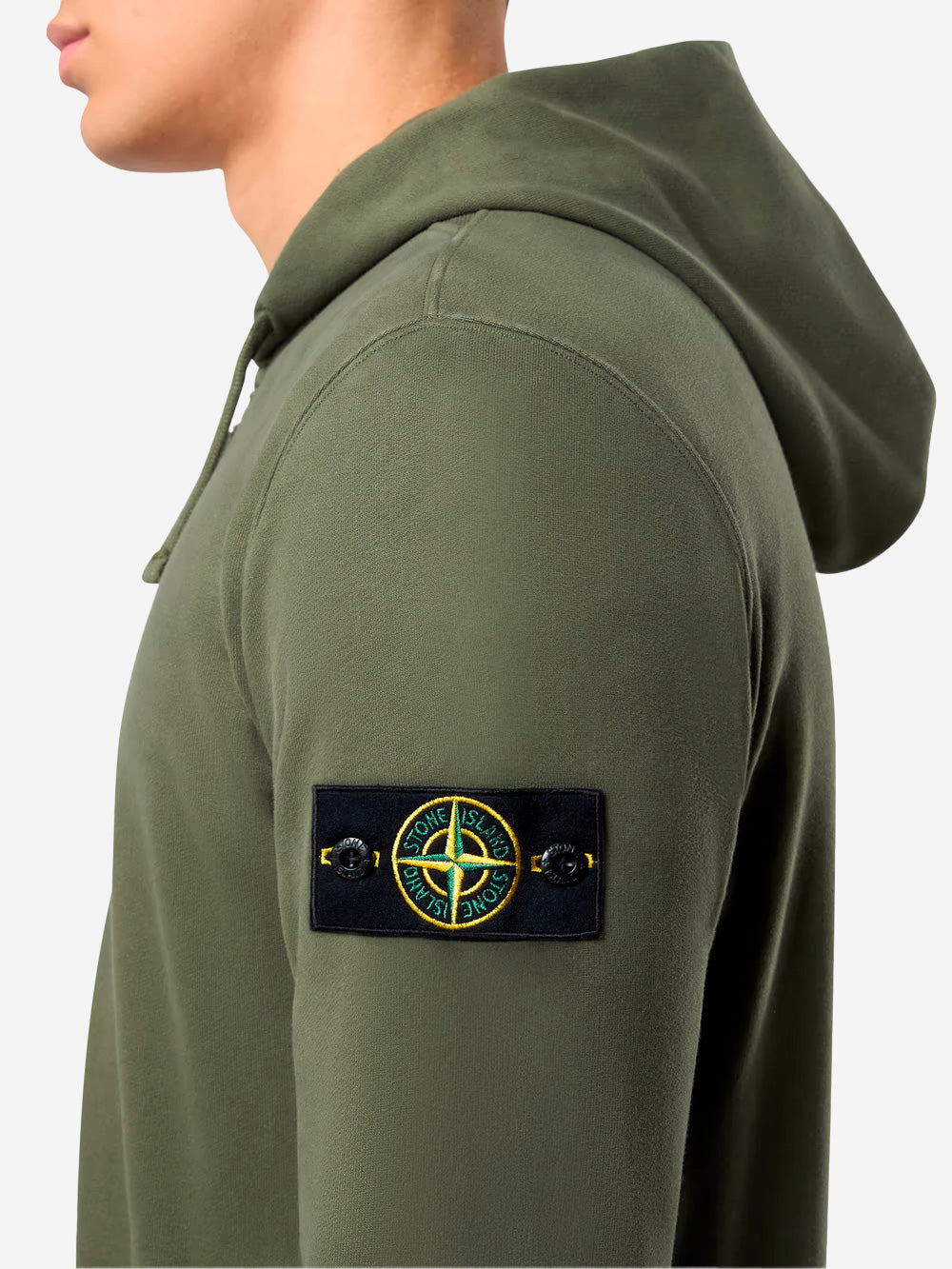 STONE ISLAND Felpa muschio full zip con cappuccio Muschio Urbanstaroma