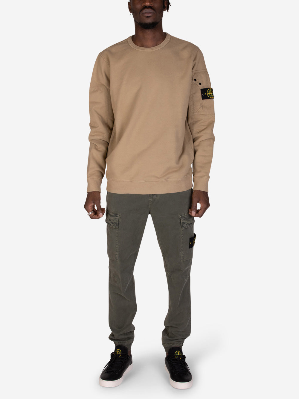 STONE ISLAND Felpa girocollo biscotto con taschino Biscotto Urbanstaroma