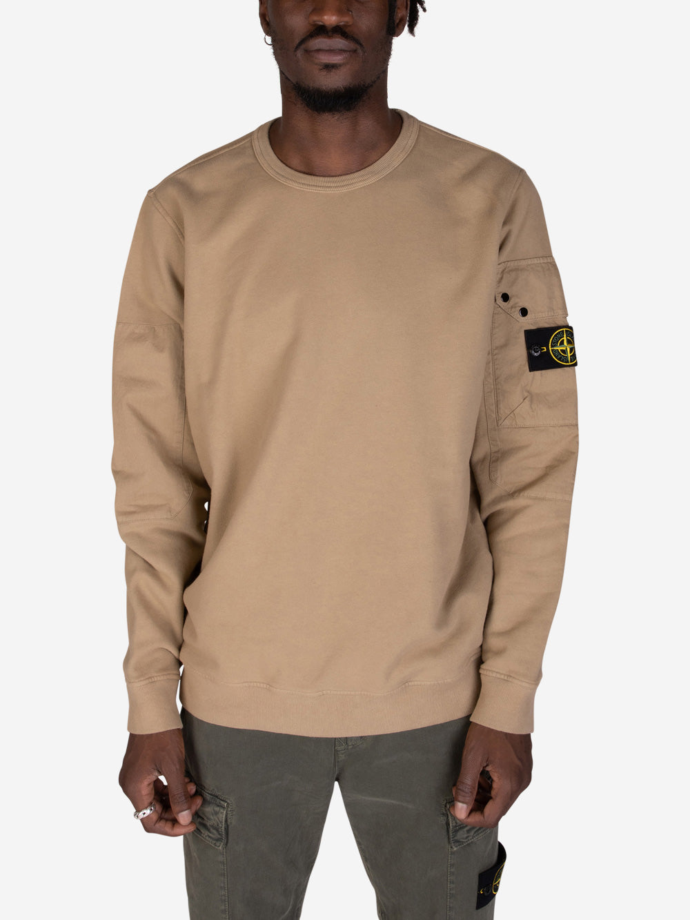 STONE ISLAND Felpa girocollo biscotto con taschino Biscotto Urbanstaroma