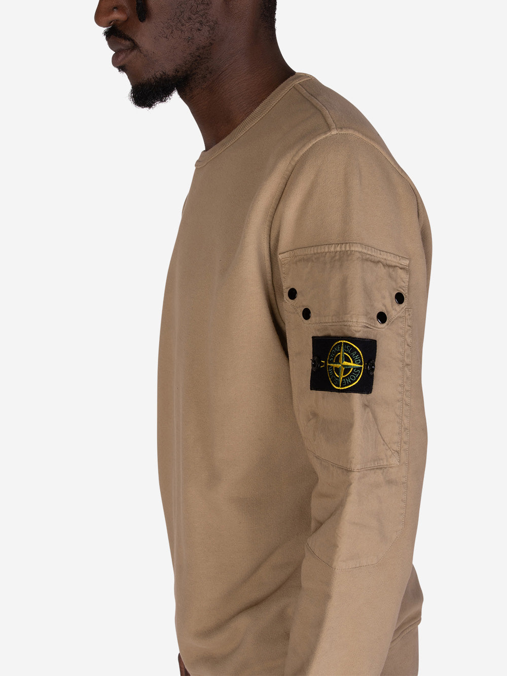 STONE ISLAND Felpa girocollo biscotto con taschino Biscotto Urbanstaroma