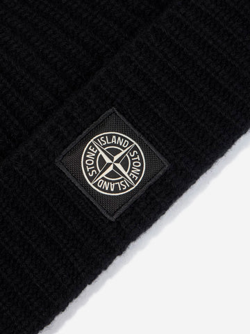 STONE ISLAND Cappello Geelong in lana a costine Nero