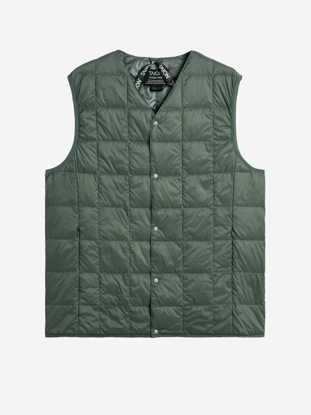 TAION Gilet imbottito V-Neck verde salvia Verde Urbanstaroma