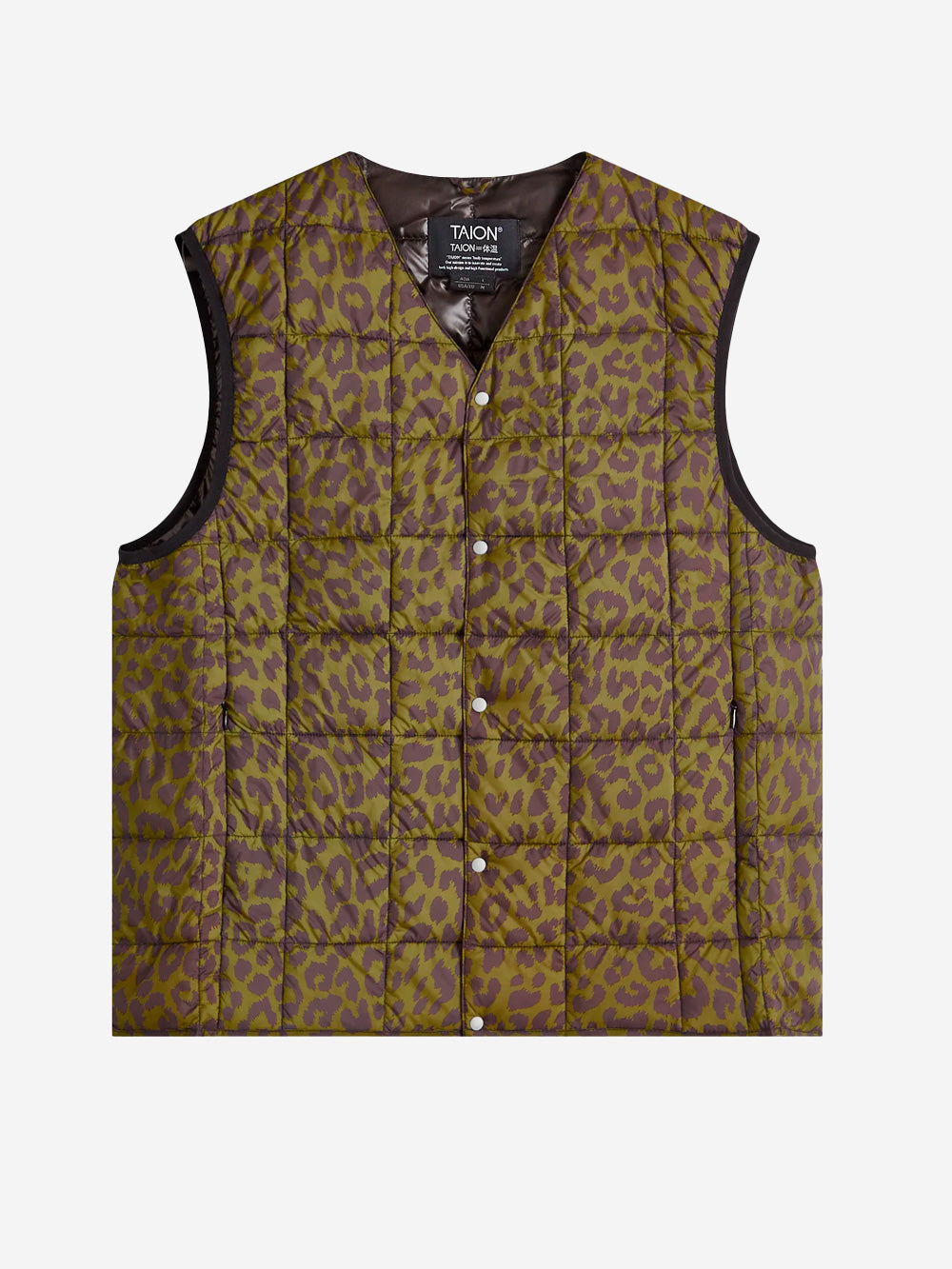 TAION Gilet imbottito V-Neck leopardato Leopardato Urbanstaroma