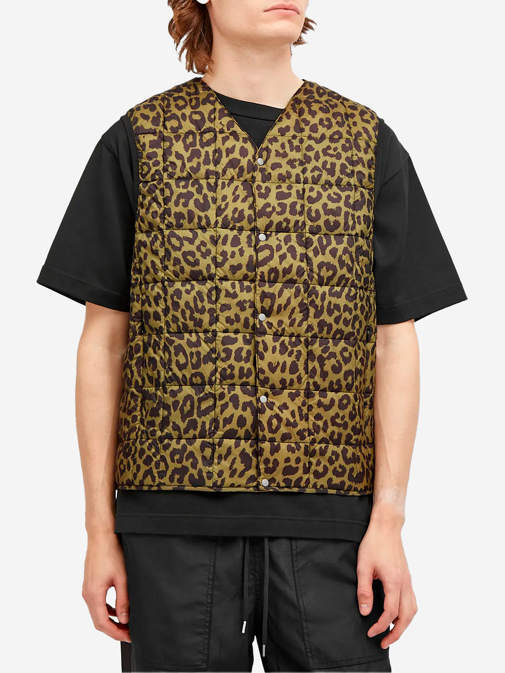 TAION Gilet imbottito V-Neck leopardato Leopardato Urbanstaroma