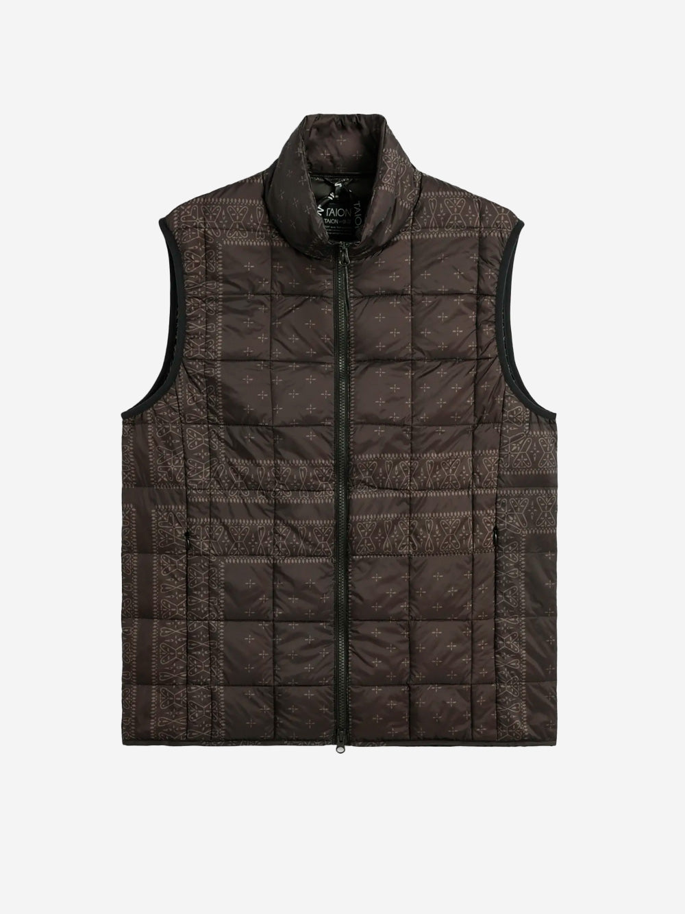 TAION Gilet imbottito Hi Neck bandana Marrone Urbanstaroma