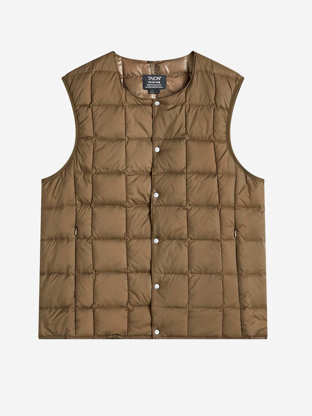 TAION Gilet con bottoni girocollo marrone mocha Marrone Urbanstaroma