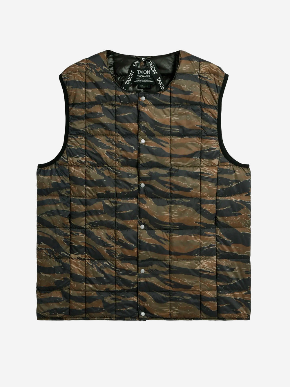 TAION Gilet con bottoni girocollo camouflage Camouflage Urbanstaroma