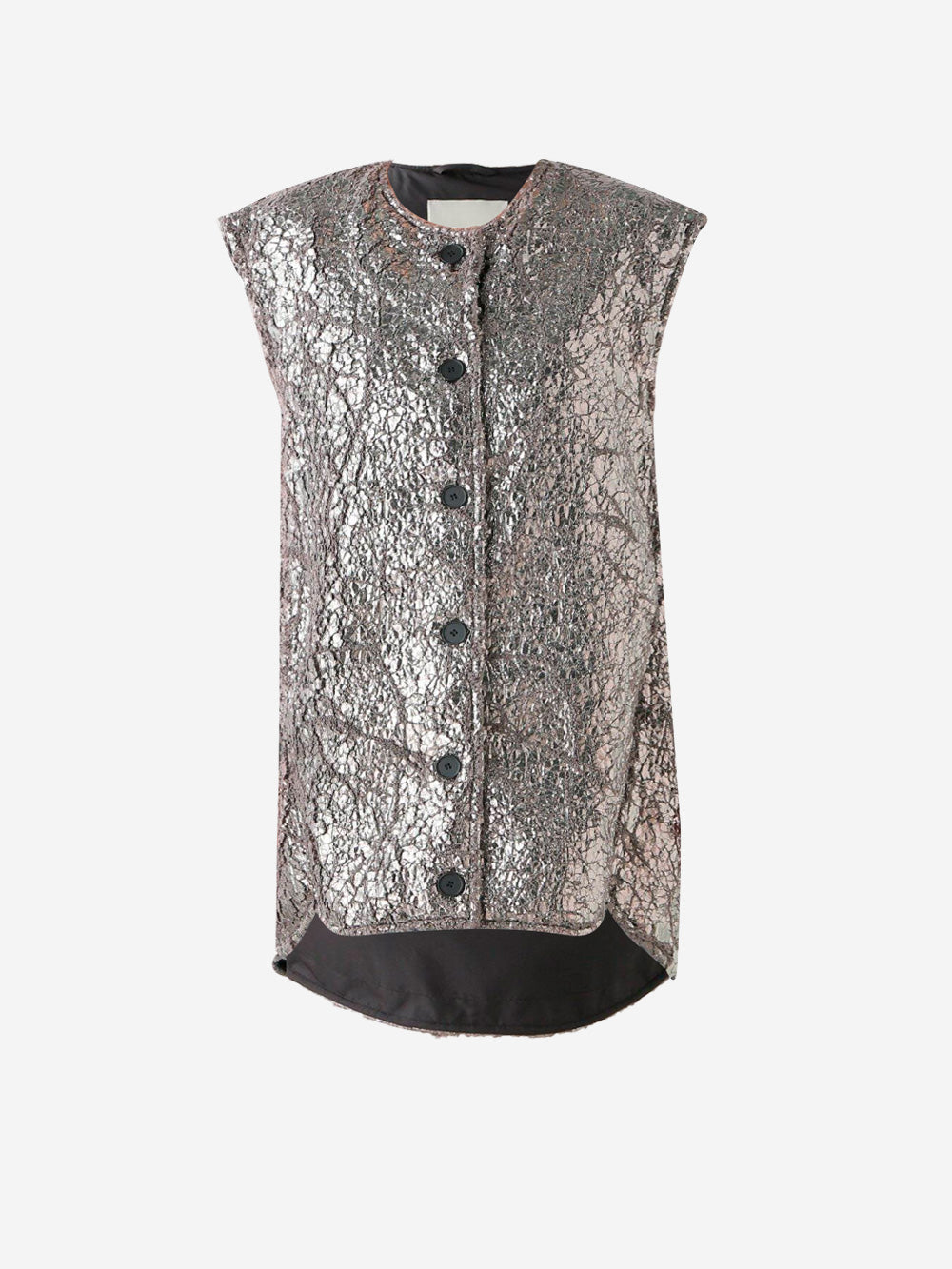 T_COAT Gilet lungo sponge Silver Urbanstaroma