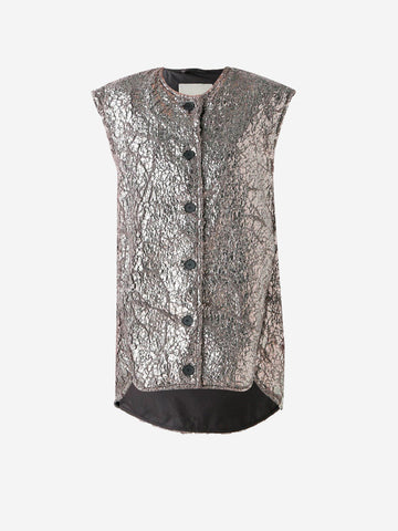 T_COAT Gilet lungo sponge Silver