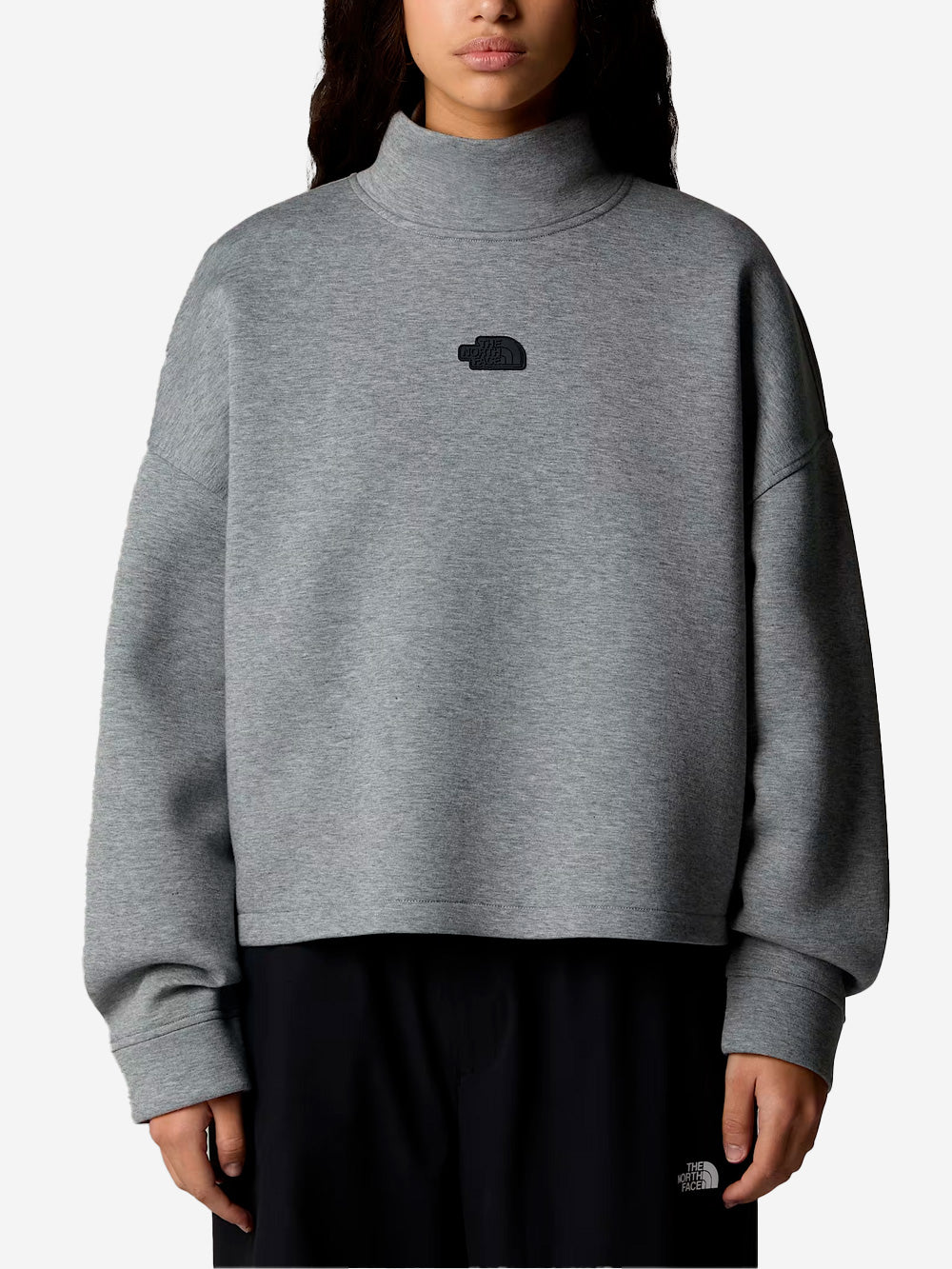 THE NORTH FACE W Felpa Mock Neck Grigio Urbanstaroma