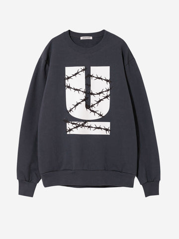 Sweatshirt mit petrolgrünem Grafikdruck