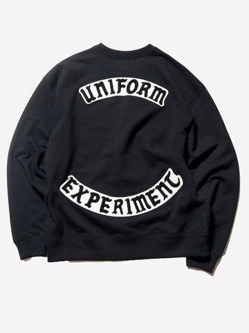 UNIFORM EXPERIMENT Felpa girocollo nera con logo Nero