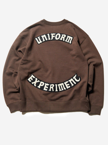 UNIFORM EXPERIMENT Felpa girocollo marrone con logo Marrone