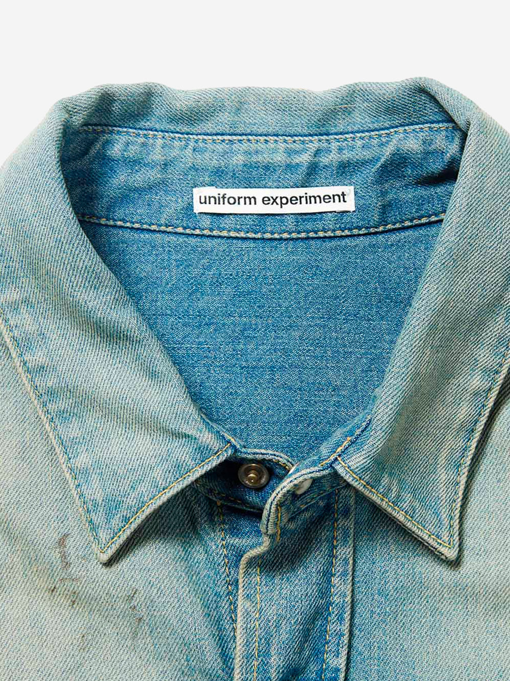 UNIFORM EXPERIMENT Camicia denim effetto vissuto Indigo Urbanstaroma