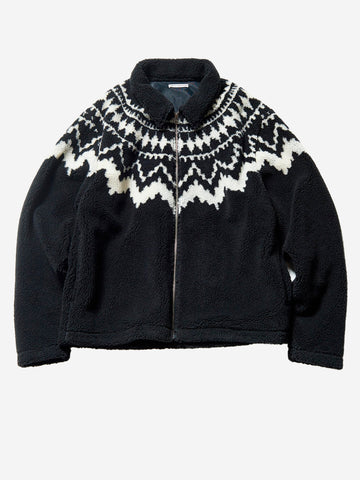 UNIFORM EXPERIMENT Blouson sherpa con jacquard Nero