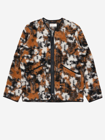 Zip liner jacket flower fleece marrón