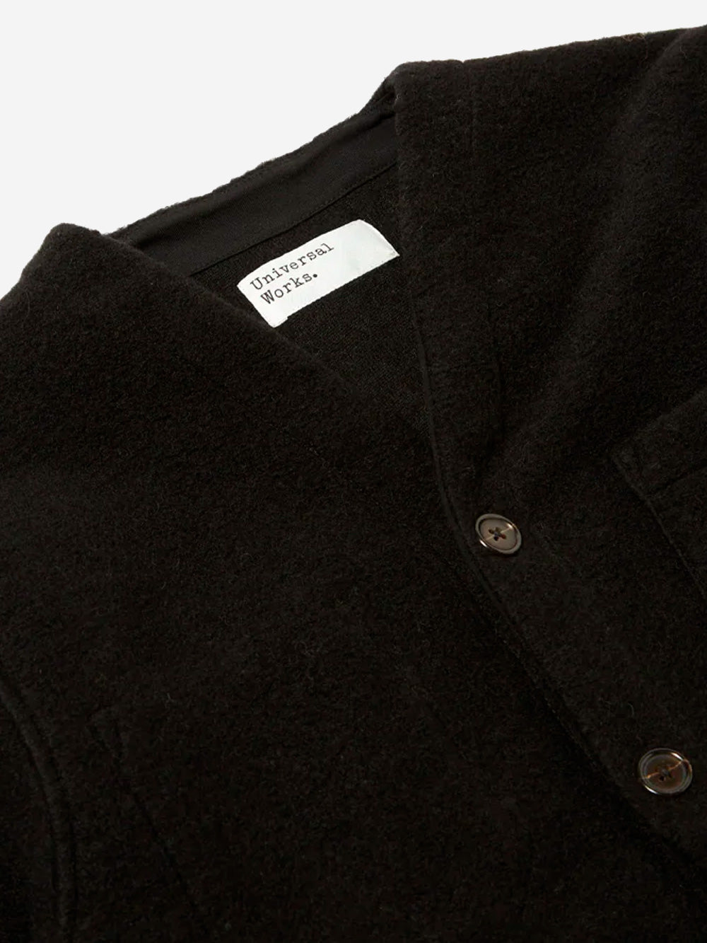 UNIVERSAL WORKS Cardigan fleece nero Nero Urbanstaroma