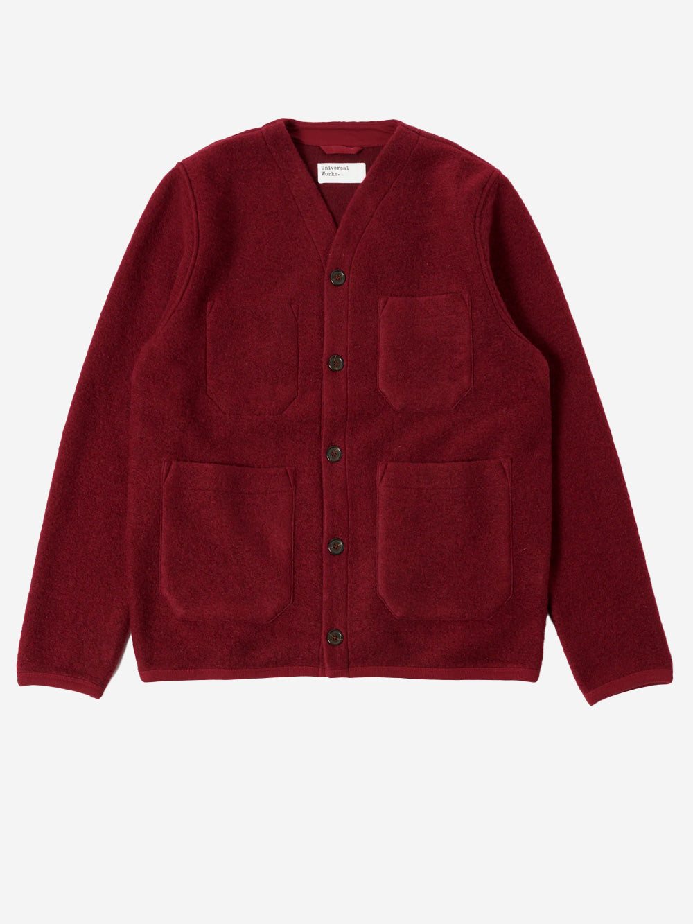 UNIVERSAL WORKS Cardigan fleece rosso Rosso Urbanstaroma