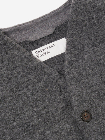 UNIVERSAL WORKS Cardigan fleece grigio melange Grigio