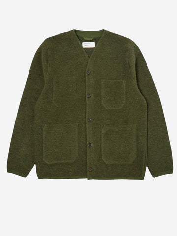 Cardigan fleece oliva