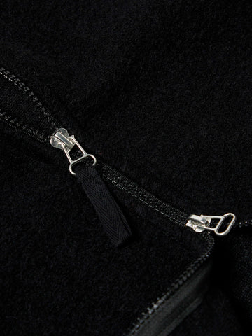 Gilet fleece con zip nero