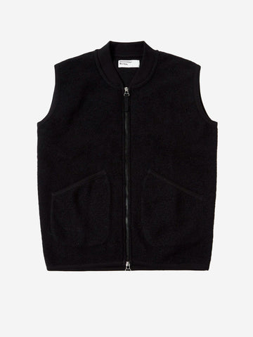 Gilet fleece con zip nero