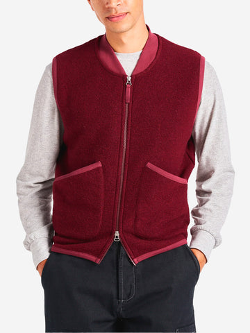 Gilet fleece con zip rosso