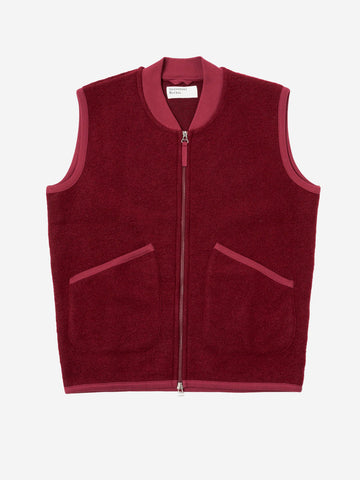 Gilet fleece con zip rosso