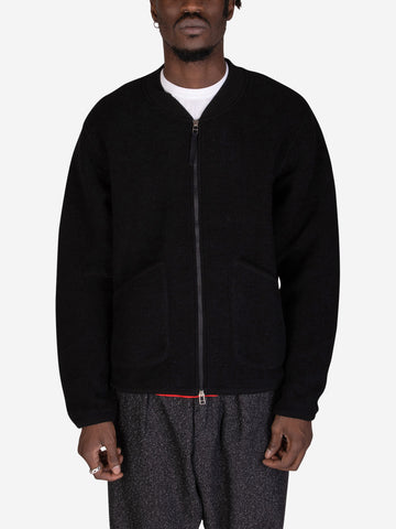 Zipper bomber fleece black